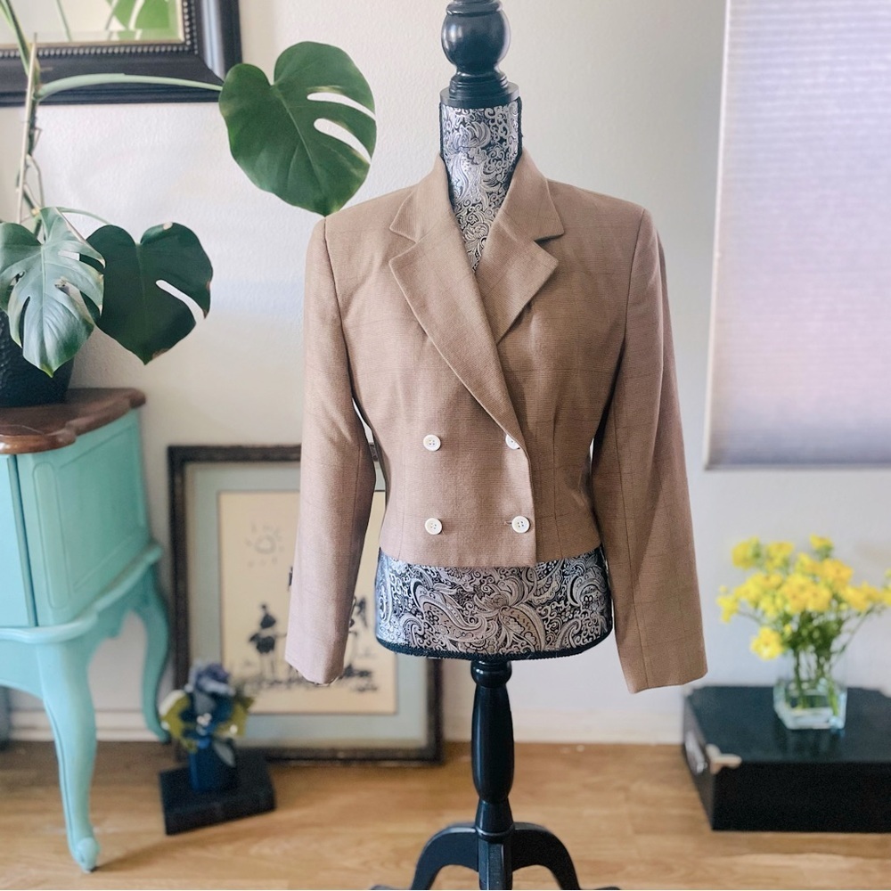 J. Crew Cropped Double-Breasted Wool Blazer, Size 8